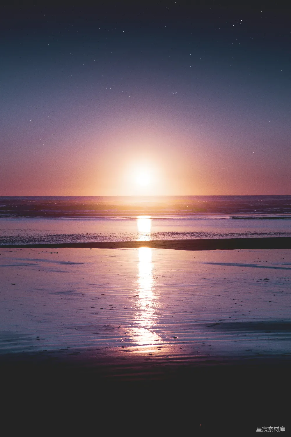 高清摄影 夕阳下的水域