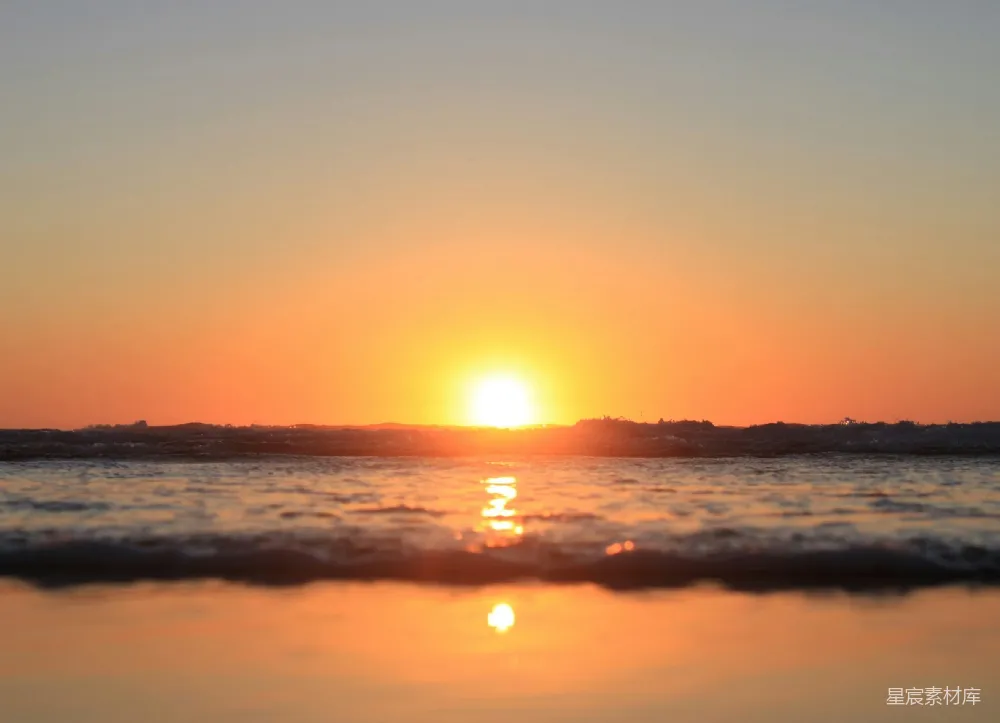 高清摄影 夕阳下的水域