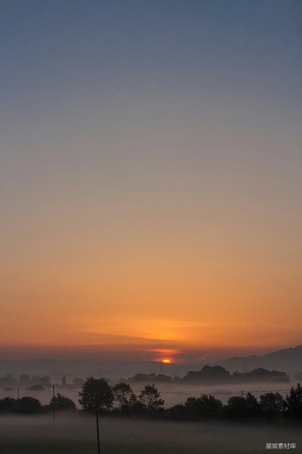 高清摄影 夕阳下山的轮廓