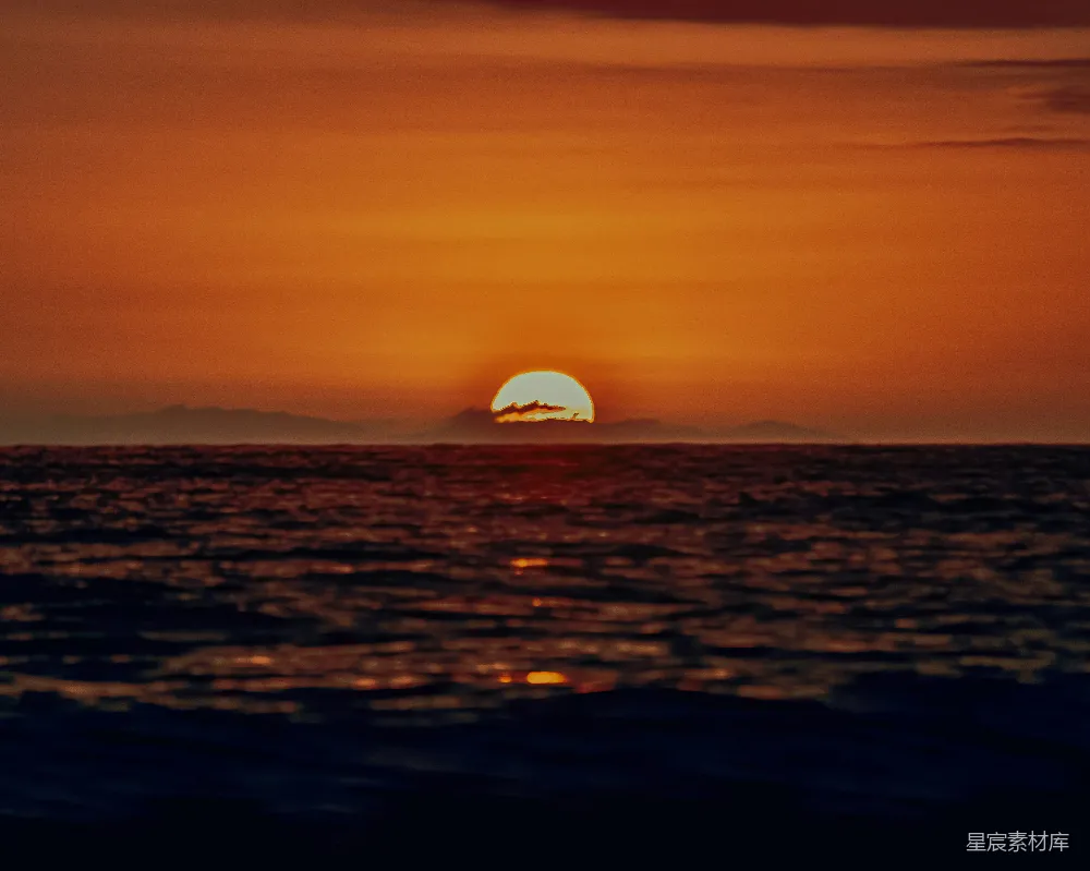 高清摄影 夕阳下的水域