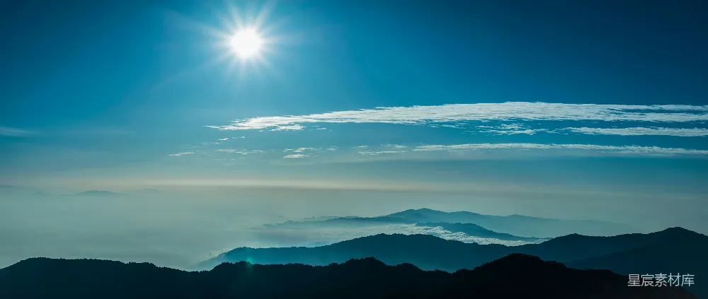 高清摄影 山间日出的景象