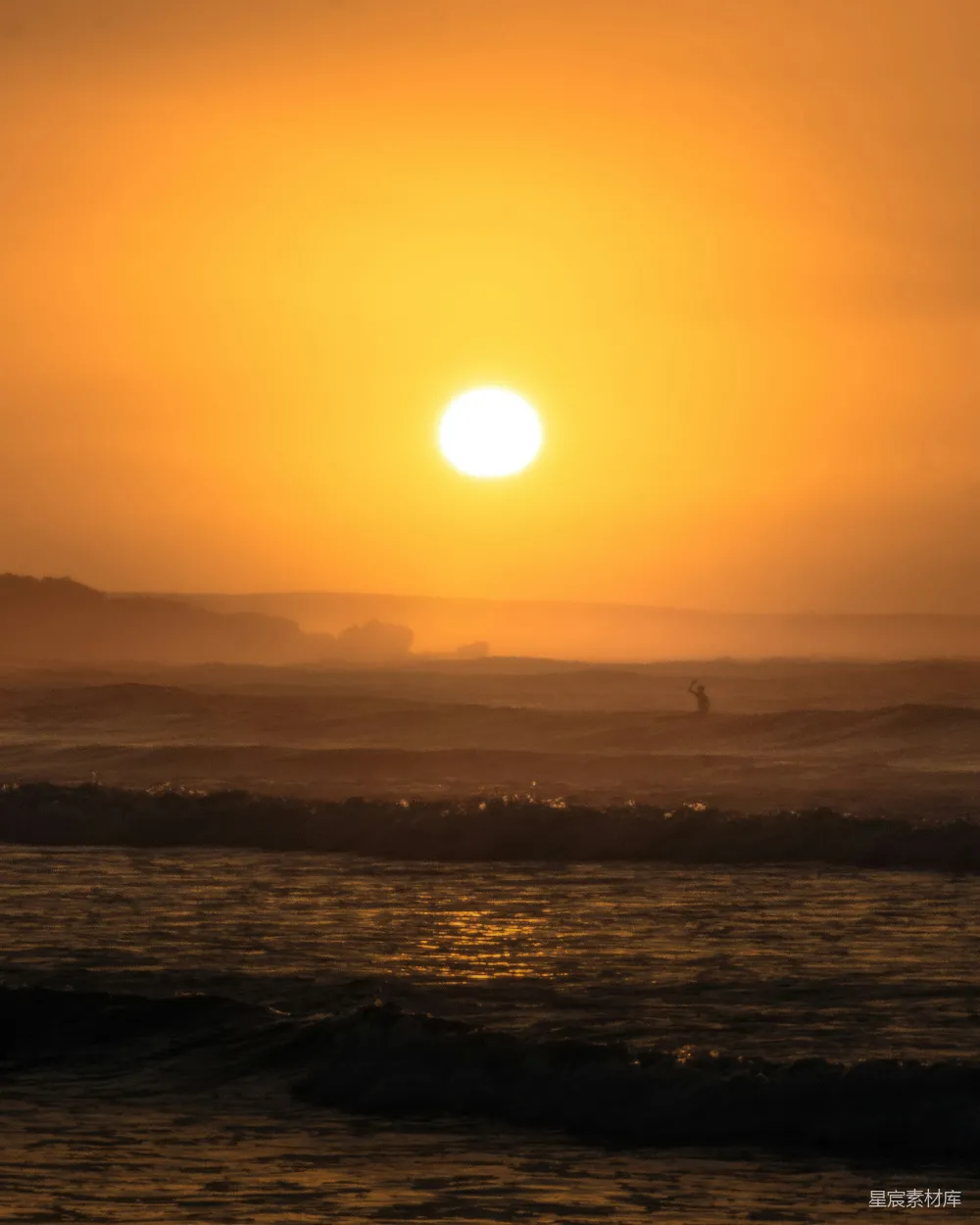 高清摄影 夕阳下的水面