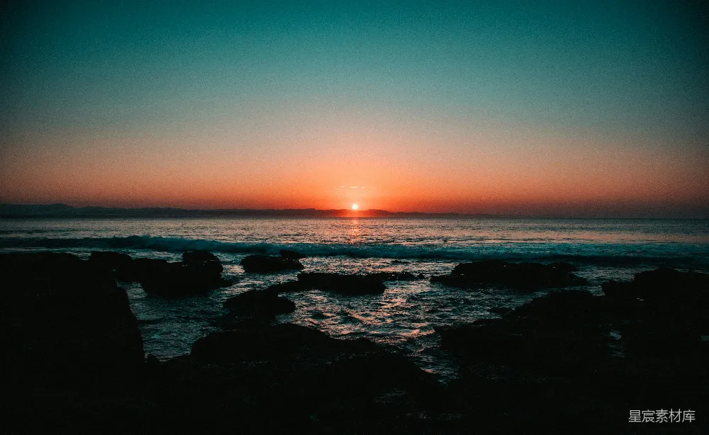高清摄影 海边的日落