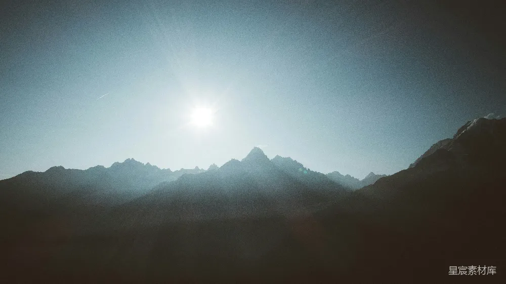 高清摄影 山间日光