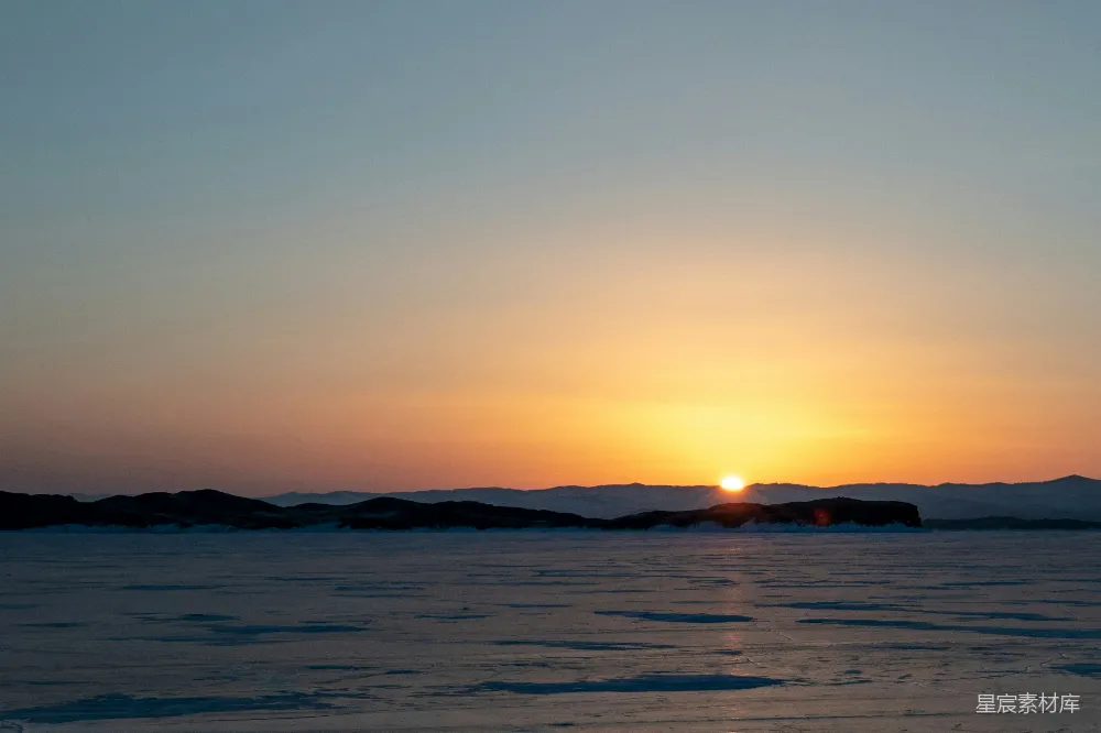 高清摄影 夕阳西下在海洋的尽头