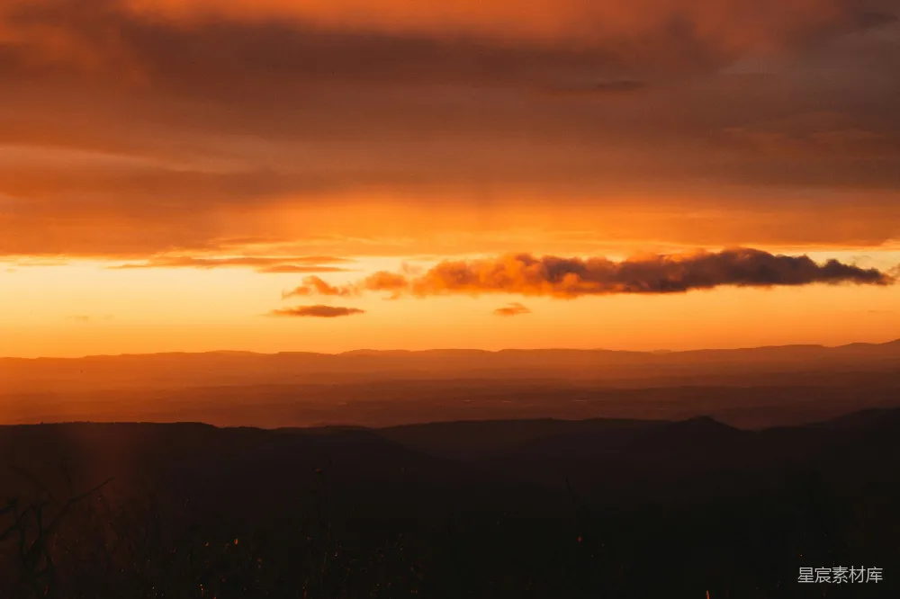 高清摄影 夕阳下山的轮廓