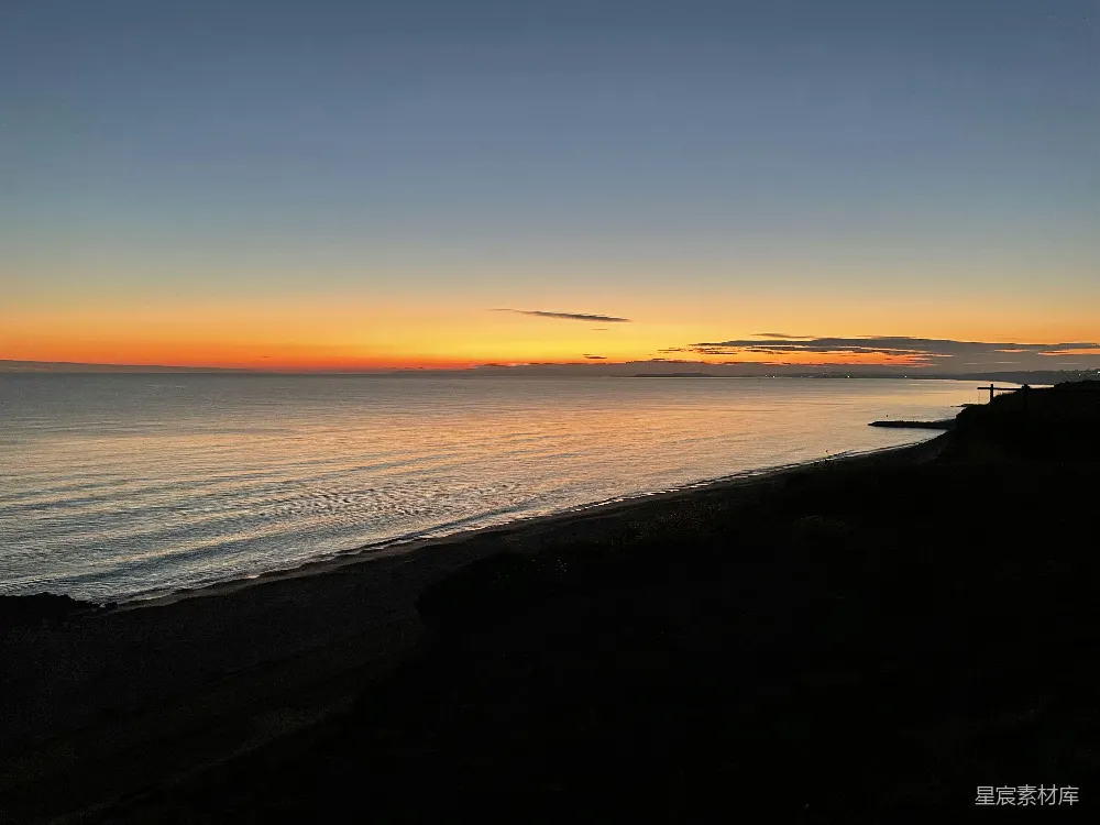 高清摄影 夕阳下的海滩