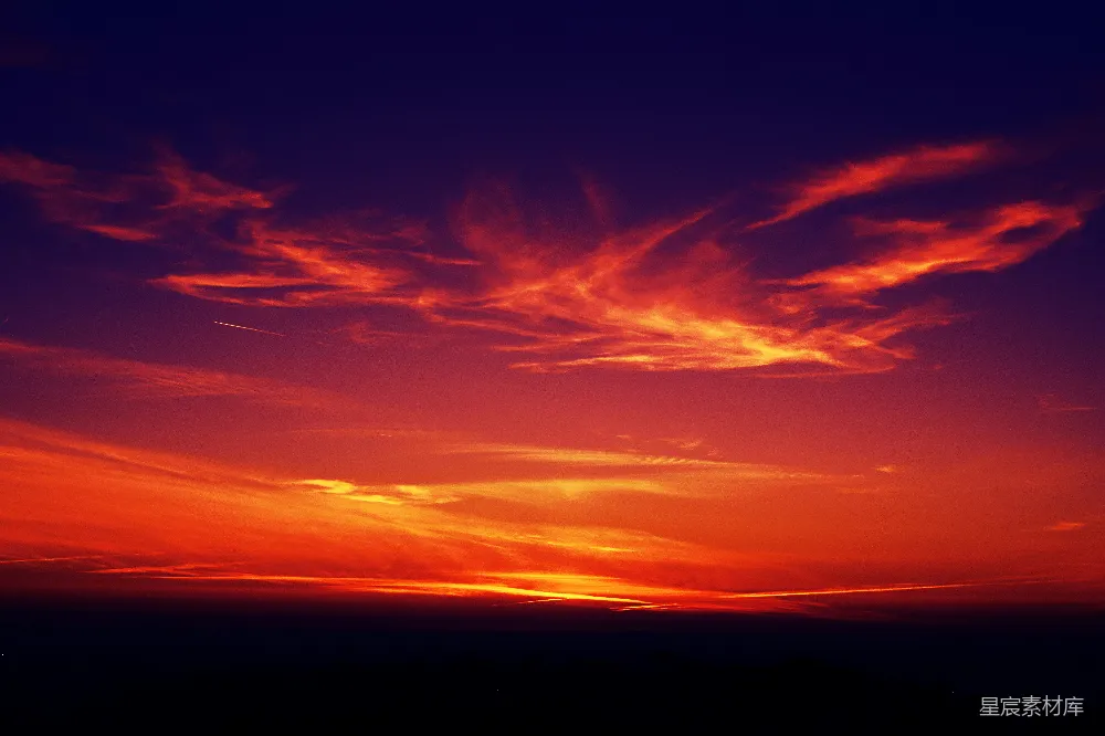 高清摄影 山影夕阳