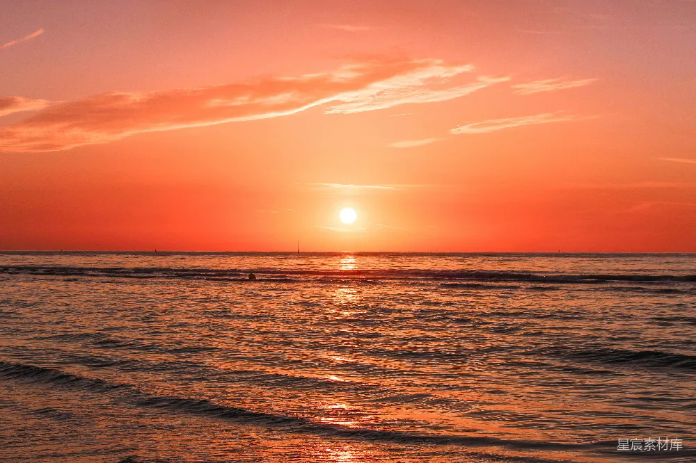高清摄影 海滩的日落