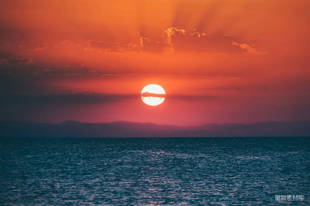 高清摄影 夕阳下的海景