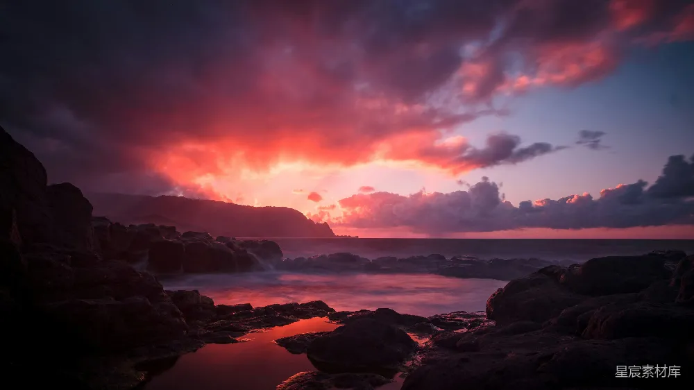 高清摄影 夕阳下湖泊的风景照片