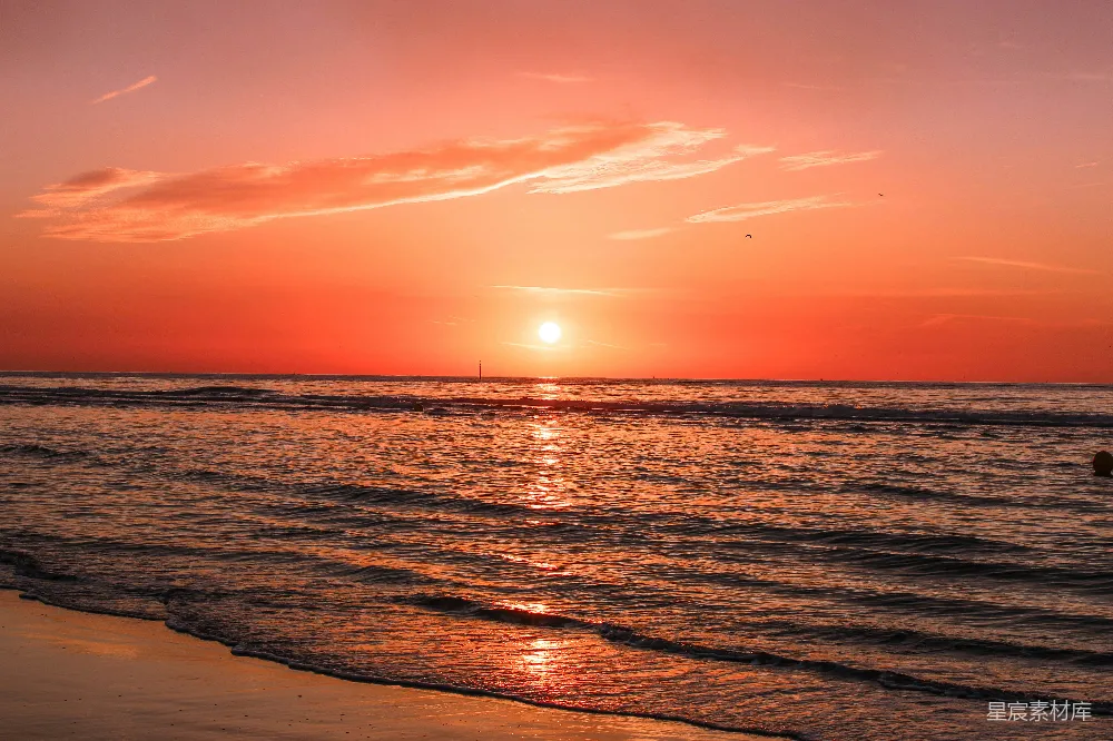 高清摄影 夕阳下的海岸