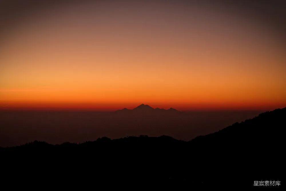高清摄影 夕阳下山的轮廓摄影