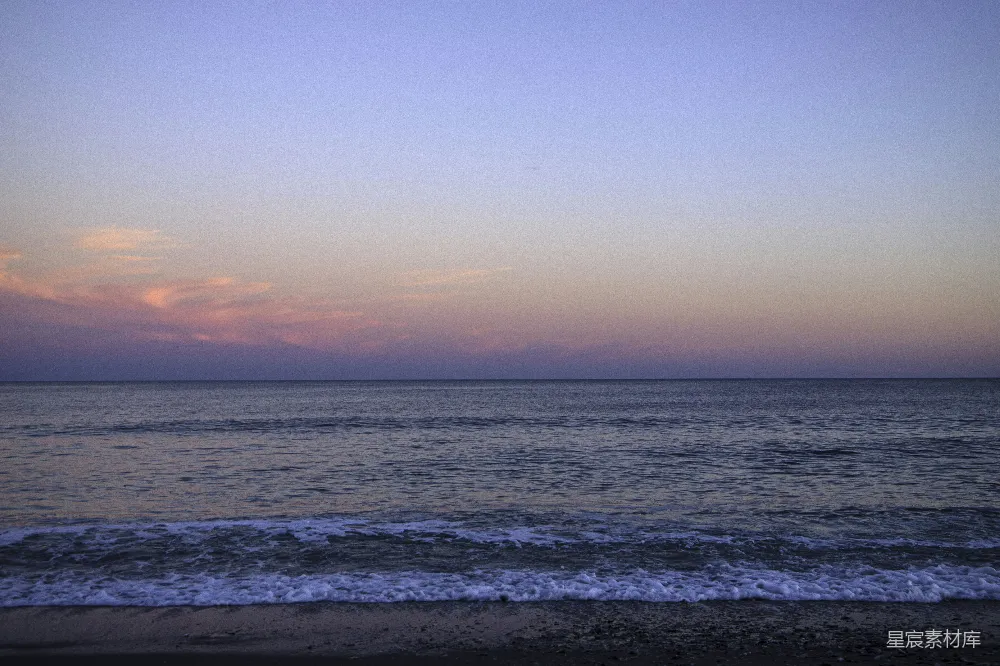高清摄影  夕阳下海边看海景