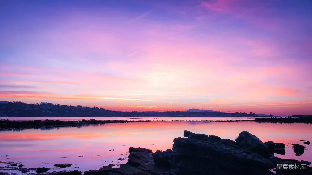 高清摄影 夕阳下的水景 vista