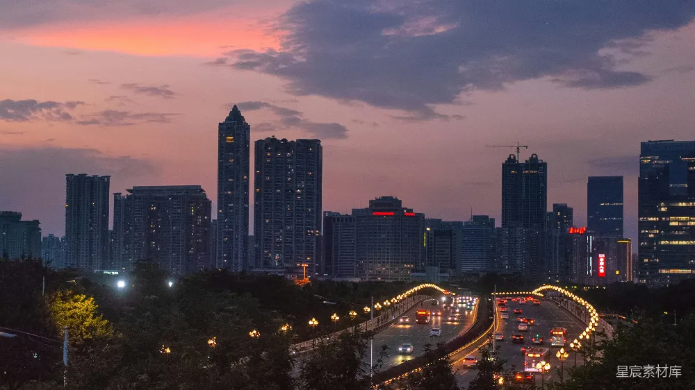 高清摄影 远处城市夜景的一角