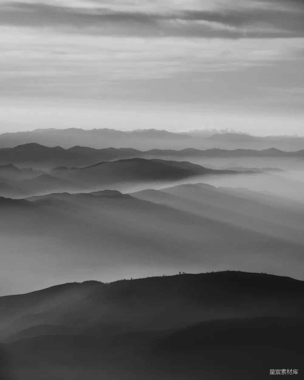 高清摄影 山间雾气