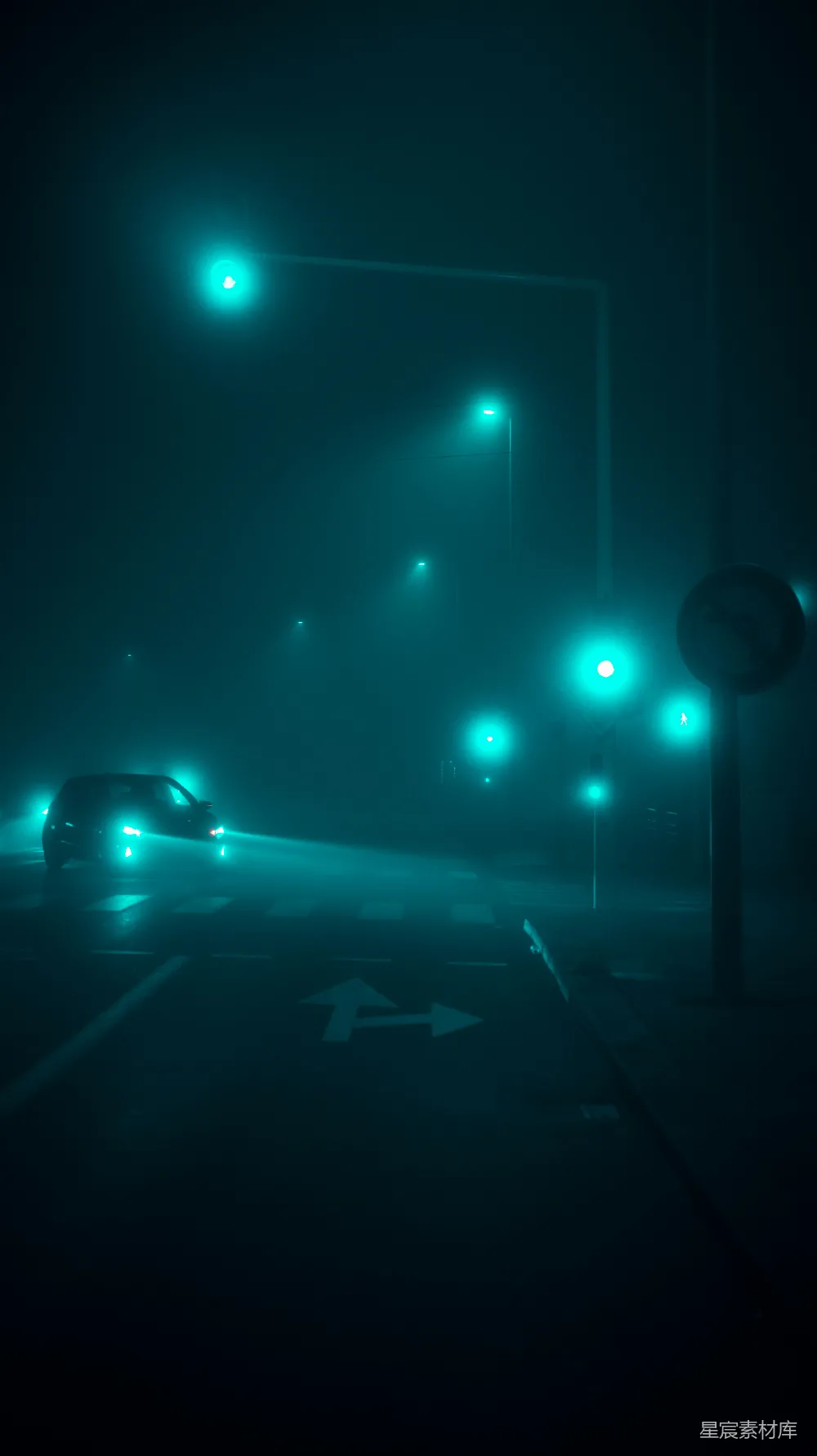 高清摄影 夜晚中行驶的汽车