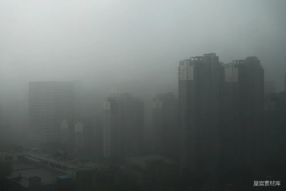 高清摄影 雾中城市的景色