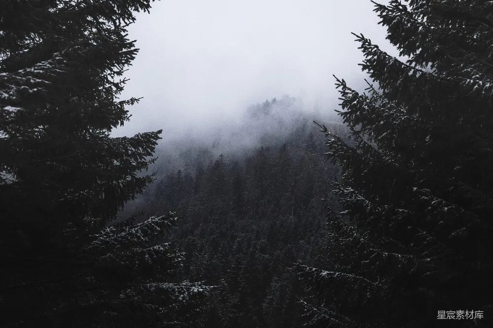 高清摄影 雾蒙蒙的山景