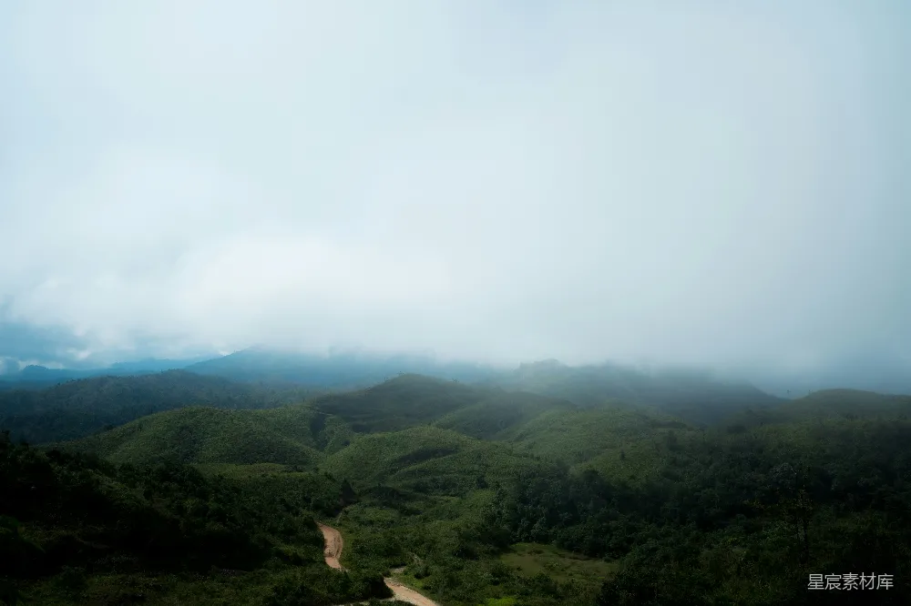 高清摄影 一幅山水树木的风景画
