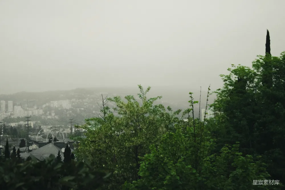 高清摄影 山顶俯瞰的城市景象