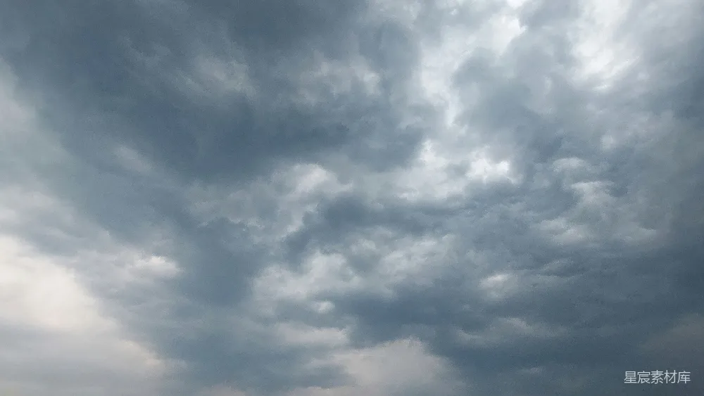 高清摄影 一群人在海滩上站着，天空中有乌云。