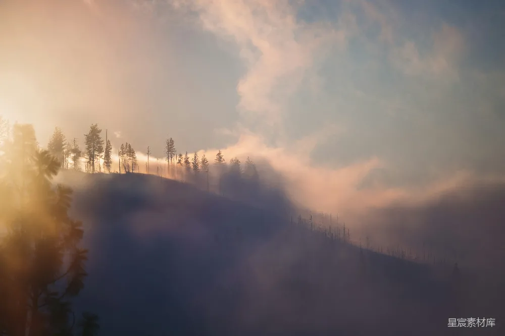 高清摄影 山间阳光穿透云层