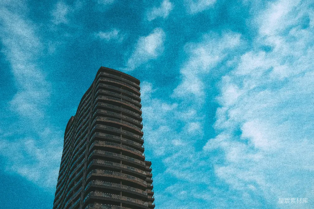 高清摄影 蓝天下的高大建筑