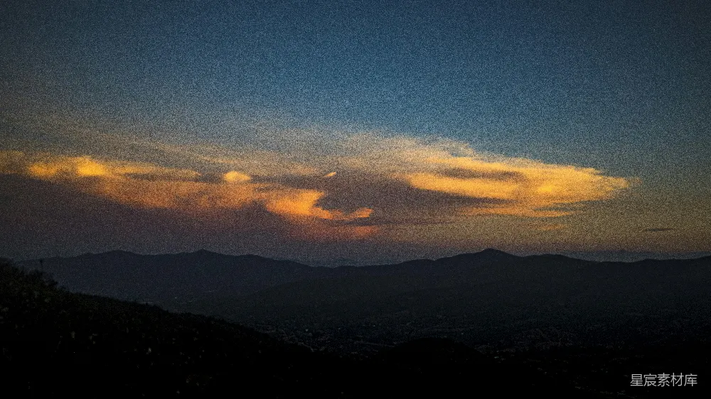 高清摄影 夕阳下的山峦轮廓