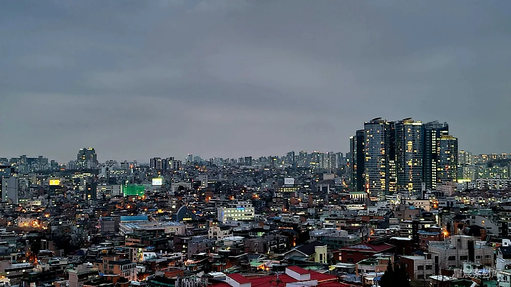 高清摄影 山顶上俯瞰的城市夜景