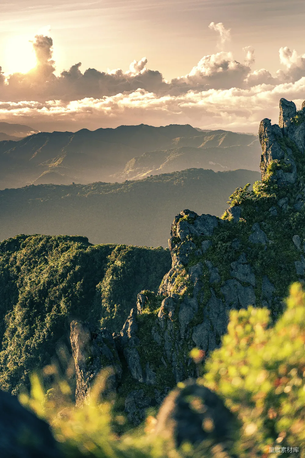 高清摄影 从高处看山的景象