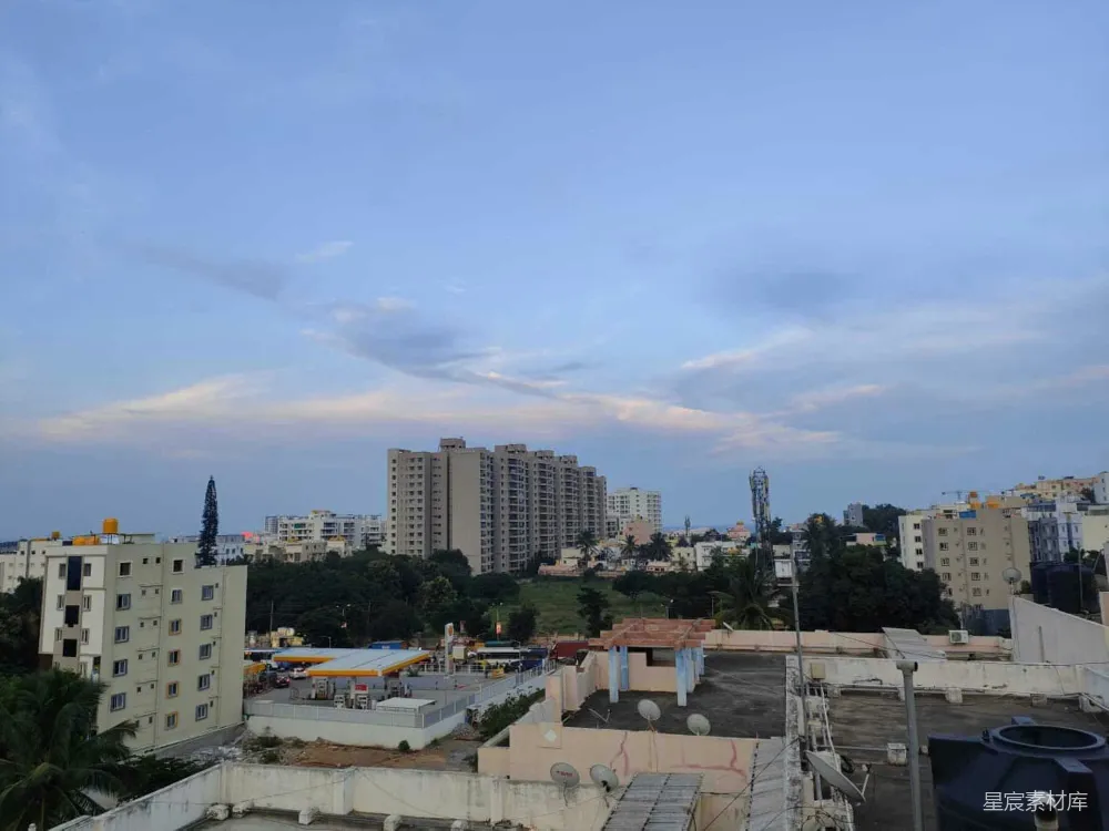 高清摄影 屋顶上俯瞰的城市景色