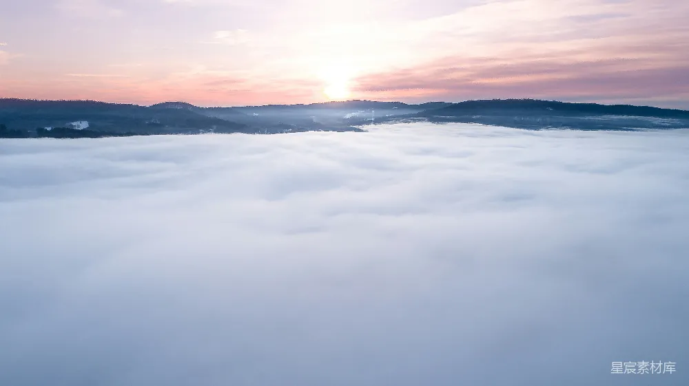 高清摄影 山间白云下的风景摄影