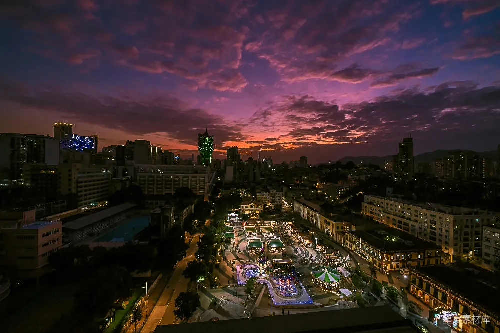 高清摄影 高楼俯瞰夜景的城市景观