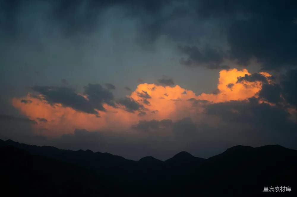 高清摄影 山后夕阳西下