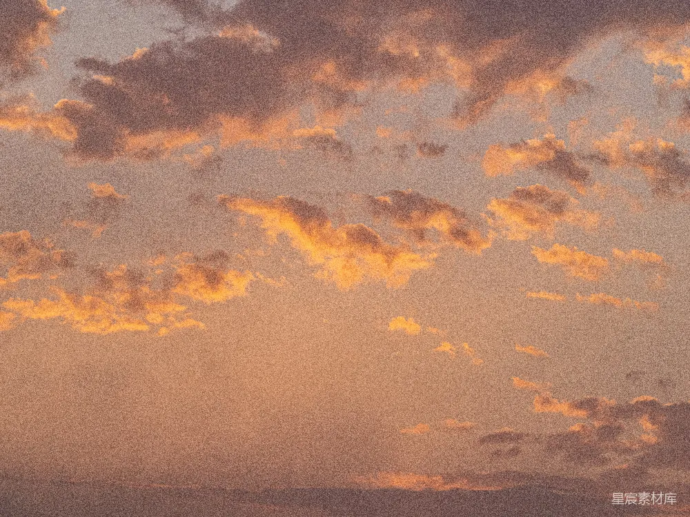 高清摄影 夕阳天空中的粉红色和橙色云朵