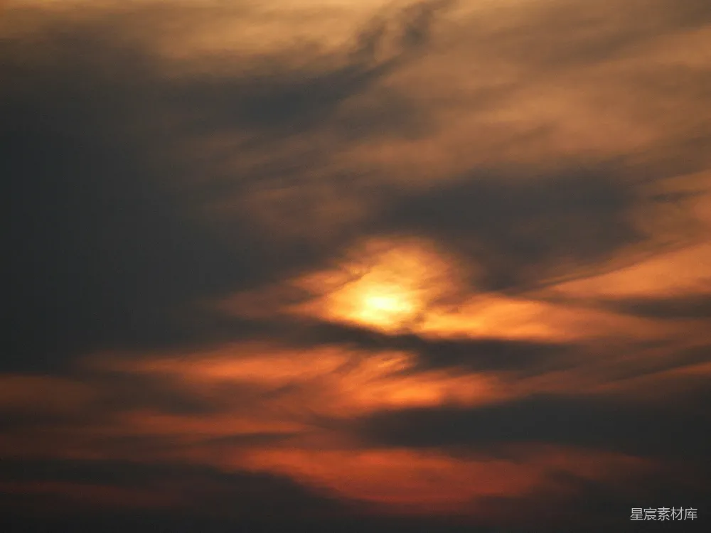 高清摄影 夕阳伴云彩