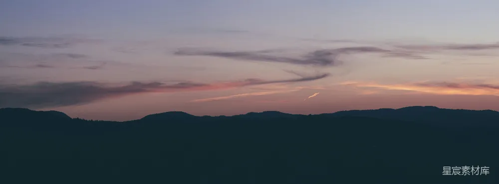 高清摄影 夕阳下的山影