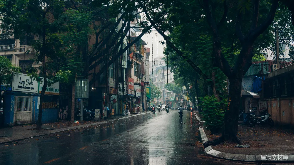 高清摄影 白天人们在近建筑的步行道上行走
