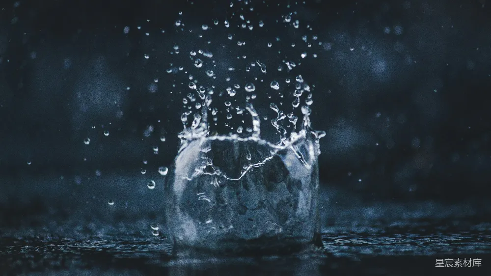 高清摄影 水滴落在水面