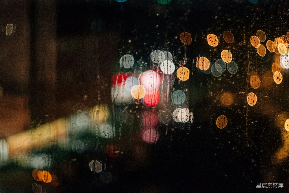 高清摄影 带有光晕效果的雨痕玻璃窗