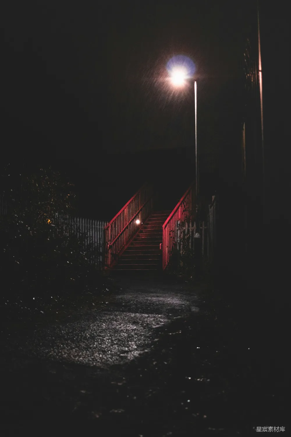 高清摄影 夜晚红白灯亮的建筑