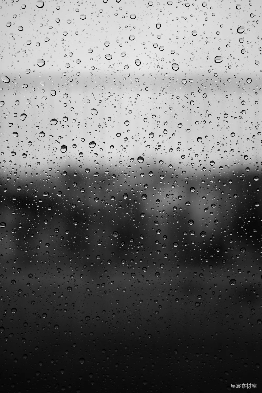 高清摄影 黑白照片上的雨滴窗pane