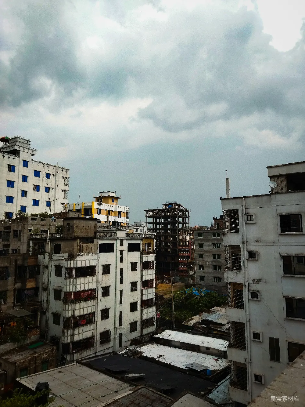 高清摄影 一个有许多建筑物的城市