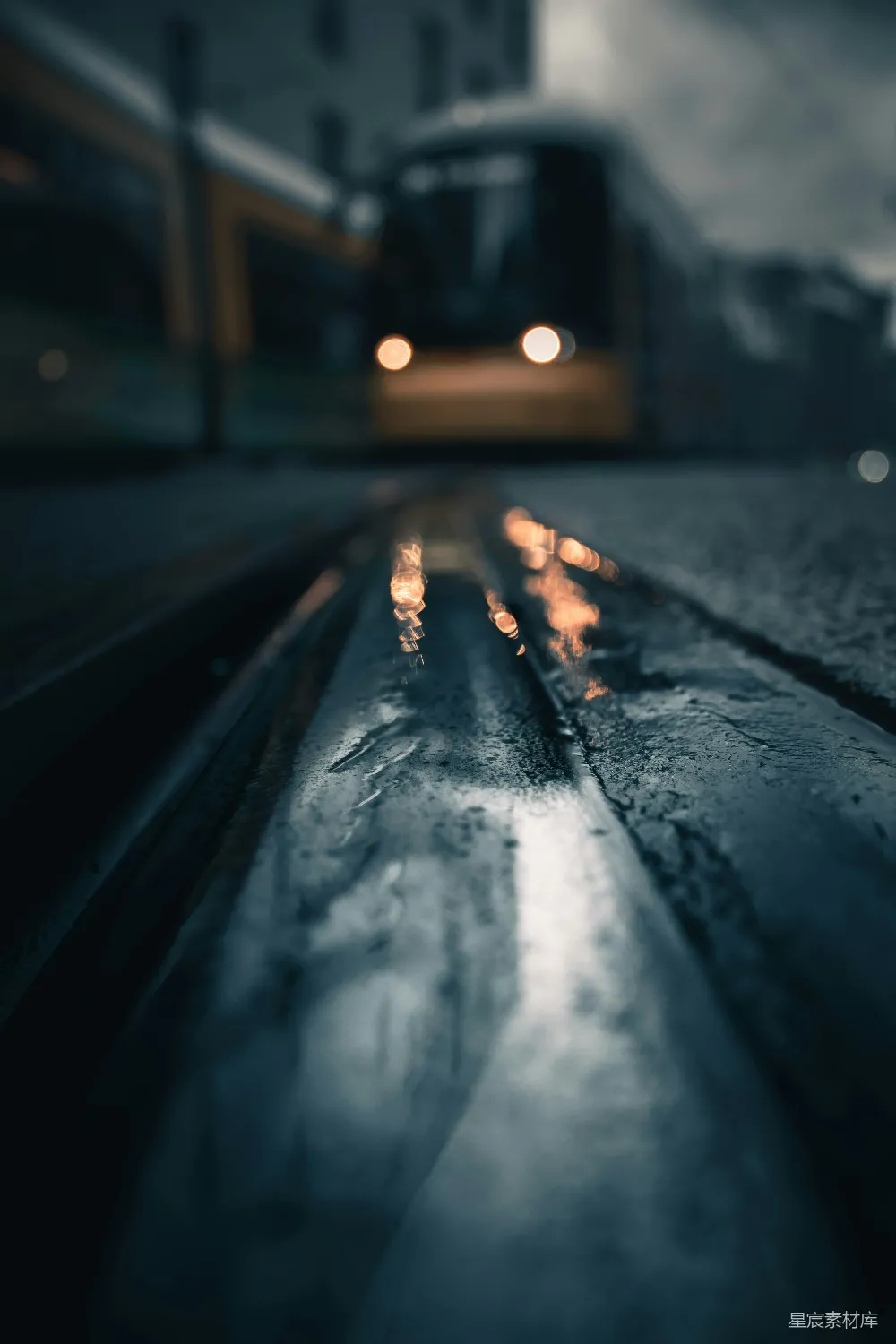 高清摄影 夜间黑色沥青路