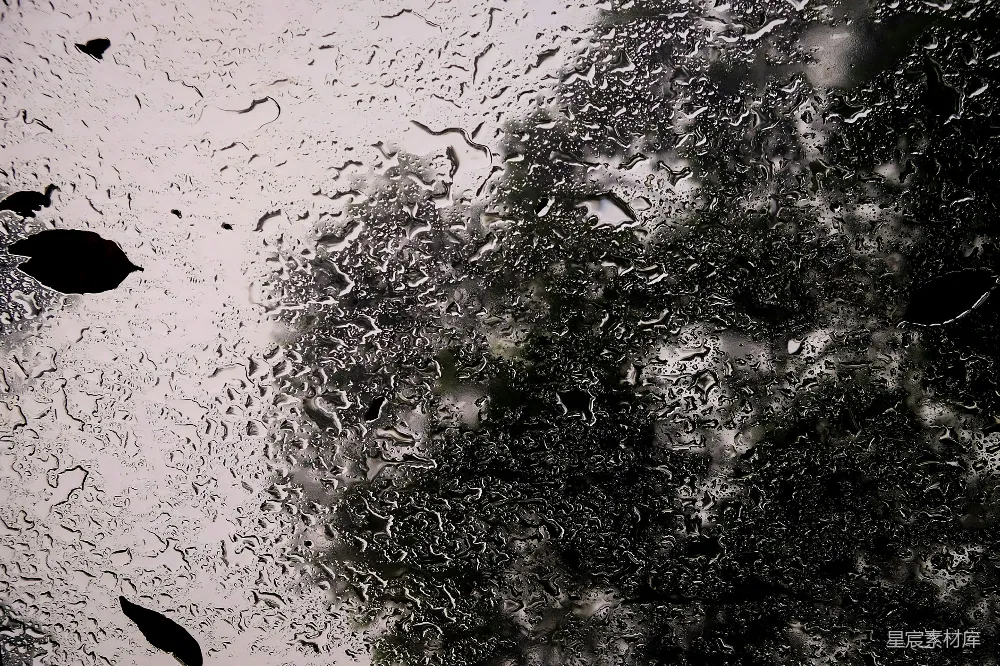 高清摄影 黑白照片中的雨滴落在玻璃窗上