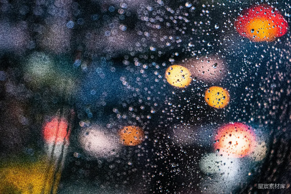 高清摄影 一幅雨淋模糊的窗户特写