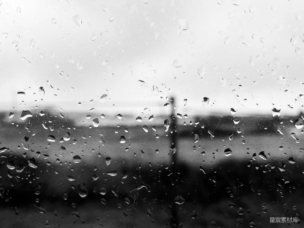 高清摄影 黑白照片中的雨滴落在玻璃窗上