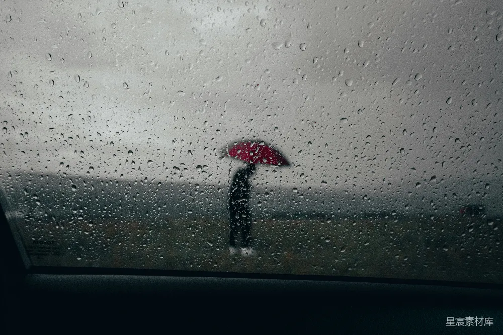 高清摄影 在雨中撑伞的人
